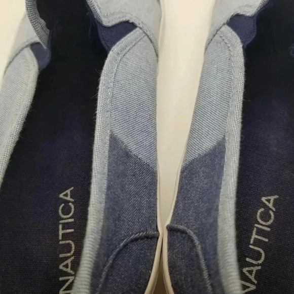 Nautica Chambray Nautical Two-tone Blue Slip-on Shoes Sz 8 - Picture 7 of 8